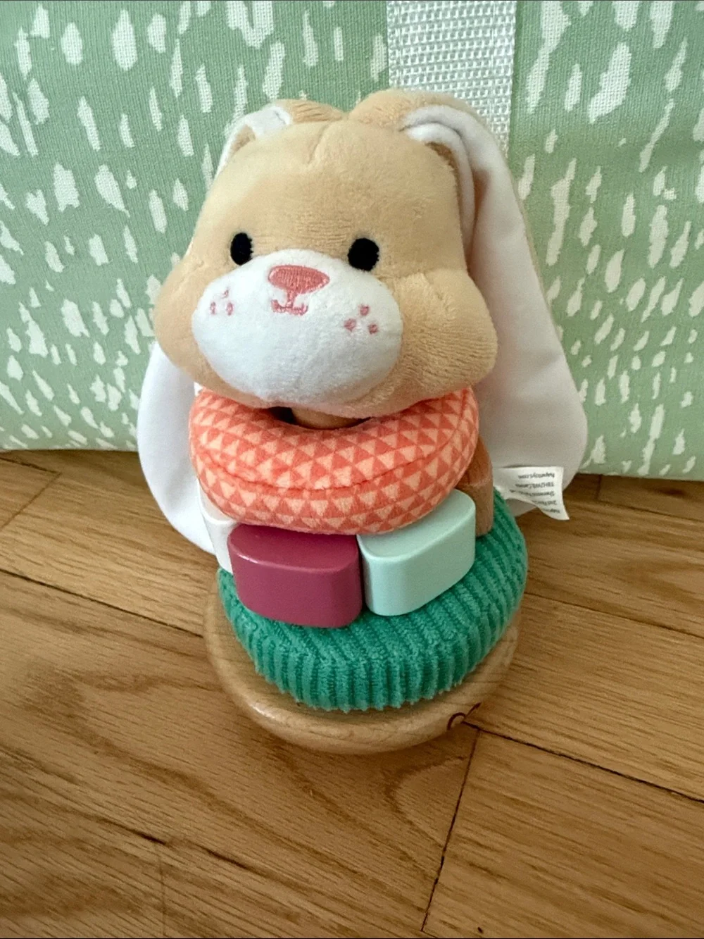 Hape  Bunny Stacking Toy and Wooden Music Player - Natural